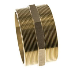 Double Nipple G4'' Brass Flat Seal 16bar (224.8psi) 114mm Hex