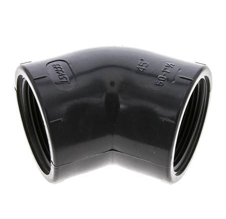 45deg Angled Fitting Rp1 1/2'' Female PVC-U 16bar (224.8psi) EN 1452-3