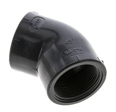 45deg Angled Fitting Rp1 1/2'' Female PVC-U 16bar (224.8psi) EN 1452-3