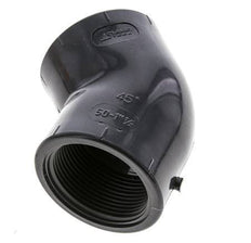 45deg Angled Fitting Rp1 1/2'' Female PVC-U 16bar (224.8psi) EN 1452-3