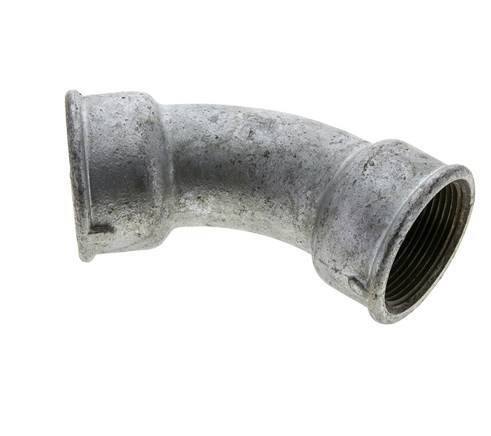 45deg Angled Fitting Rp1 1/2'' Female Cast Iron 25bar (351.25psi)