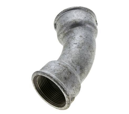 45deg Angled Fitting Rp1 1/2'' Female Cast Iron 25bar (351.25psi)