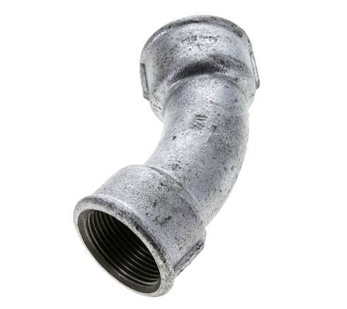 45deg Angled Fitting Rp1 1/4'' Female Cast Iron 25bar (351.25psi)
