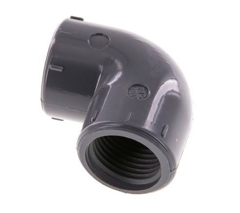 90deg Angled Fitting Rp1/2'' Female PVC-U 16bar (224.8psi) EN 1452-3 [5 Pieces]
