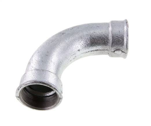 90deg Angled Fitting Rp2'' Female Long Cast Iron 25bar (351.25psi)