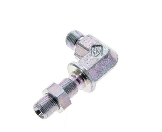 90deg Angled Fitting G1/8'' Bulkhead High Pressure Steel 60° Cone 350bar (4917.5psi) Hydraulic