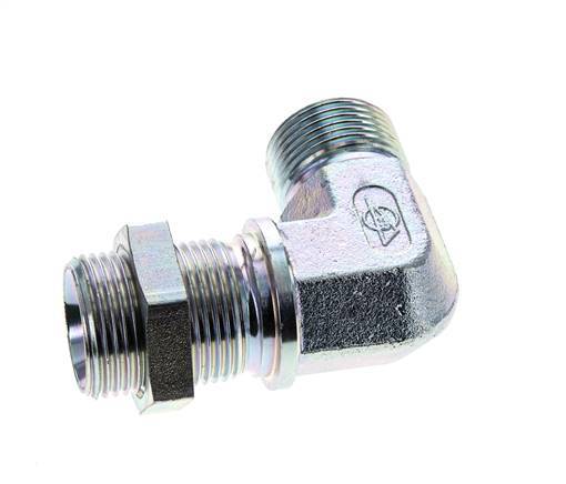 90deg Angled Fitting G1'' Bulkhead High Pressure Steel 60° Cone 225bar (3161.25psi) Hydraulic