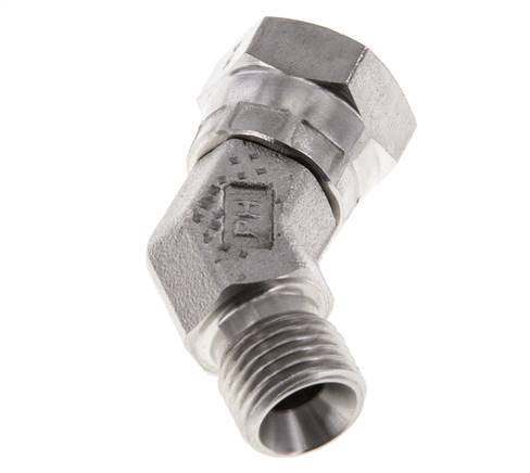 45deg Angled Fitting G1/4'' Female x Male High Pressure Stainless Steel 60° Cone 350bar (4917.5psi) Hydraulic