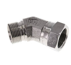 45deg Angled Fitting G3/4'' Female x Male High Pressure Stainless Steel 60° Cone 175bar (2458.75psi) Hydraulic