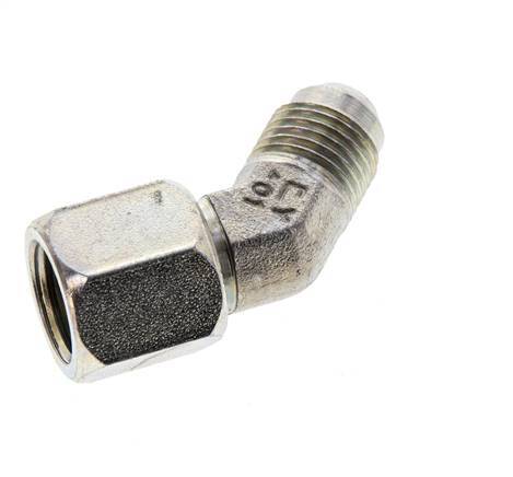 45deg JIC Angled Fitting UNF 9/16''-18 Male x Female Steel 275bar (3863.75psi)