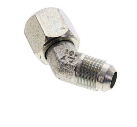45deg JIC Angled Fitting UNF 9/16''-18 Male x Female Steel 275bar (3863.75psi)