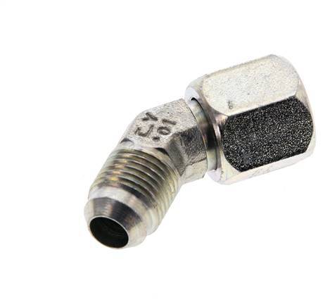 45deg JIC Angled Fitting UNF 9/16''-18 Male x Female Steel 275bar (3863.75psi)