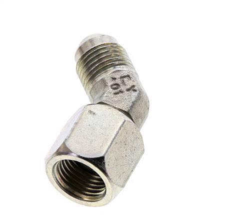 45deg JIC Angled Fitting UNF 9/16''-18 Male x Female Steel 275bar (3863.75psi)
