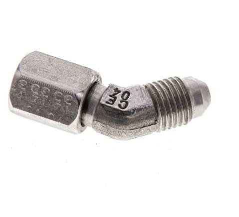45deg JIC Angled Fitting UNF 7/16''-20 Male x Female Stainless Steel 310bar (4355.5psi)