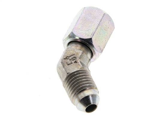 45deg JIC Angled Fitting UNF 7/16''-20 Male x Female Steel 310bar (4355.5psi)
