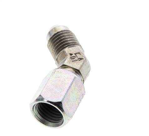45deg JIC Angled Fitting UNF 7/16''-20 Male x Female Steel 310bar (4355.5psi)