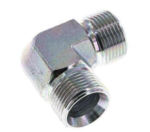 90deg Angled Fitting G1'' High Pressure Steel 60° Cone 225bar (3161.25psi) Hydraulic