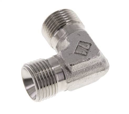 90deg Angled Fitting G3/8'' High Pressure Stainless Steel 60° Cone 325bar (4566.25psi) Hydraulic