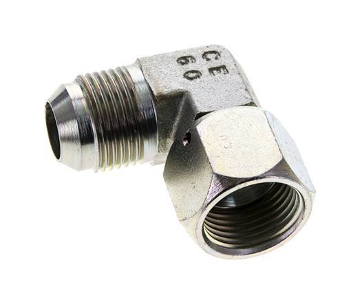 90deg JIC Angled Fitting UN 1-1/16''-12 Male x Female Steel 210bar (2950.5psi)