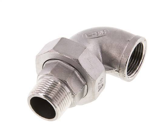 90deg Angled Connector 3/4'' Male R x Female Rp Stainless Steel Conical Seal 16bar (224.8psi)