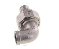 90deg Angled Connector 3/8'' Male R x Female Rp Stainless Steel Conical Seal 16bar (224.8psi)