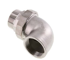 90deg Angled Union Connector 2'' Male R x Female Rp Stainless Steel Flat Seal PTFE 16bar (224.8psi)