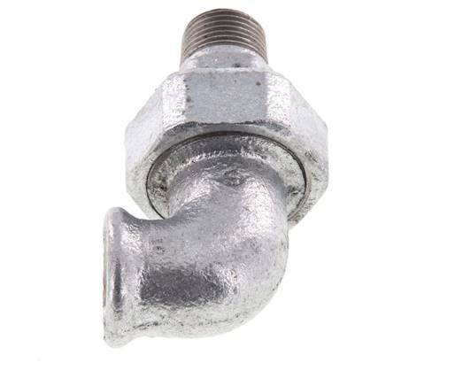 90deg Angled Union Connector 1/2'' Male R x Female Rp Cast Iron Flat Seal Centellen 25bar (351.25psi)