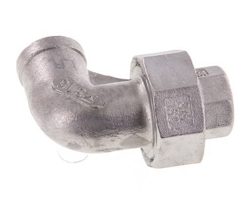 90deg Union Connector Rp3/8'' Female Stainless Steel Conical Seal 16bar (224.8psi)