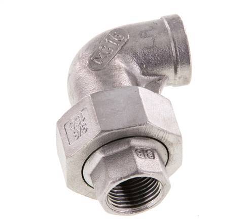 90deg Union Connector Rp3/8'' Female Stainless Steel Conical Seal 16bar (224.8psi)