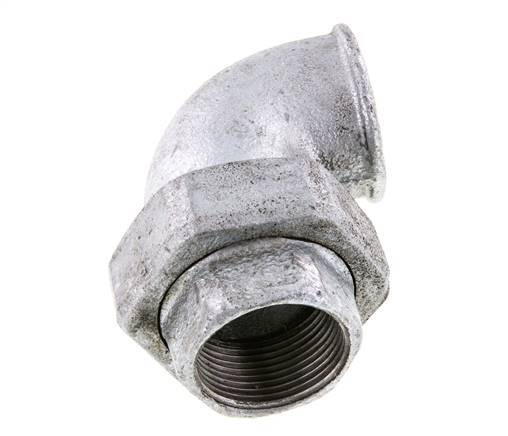 90deg Union Connector Rp1 1/4'' Female Cast Iron Conical Seal 25bar (351.25psi)