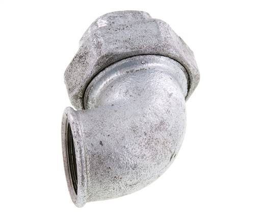 90deg Union Connector Rp1 1/4'' Female Cast Iron Conical Seal 25bar (351.25psi)