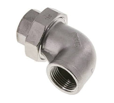 90deg Angled Union Connector Rp1'' Female Stainless Steel Flat Seal PTFE 16bar (224.8psi)