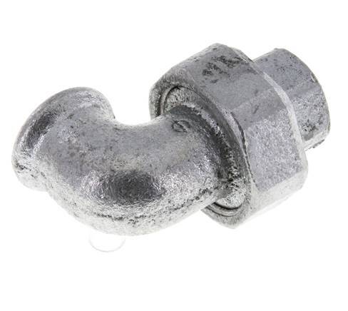 90deg Angled Union Connector Rp1/2'' Female Cast Iron Flat Seal Centellen 25bar (351.25psi)