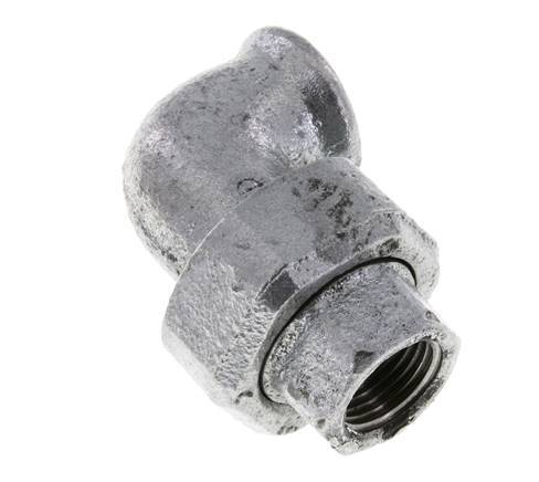 90deg Angled Union Connector Rp1/2'' Female Cast Iron Flat Seal Centellen 25bar (351.25psi)