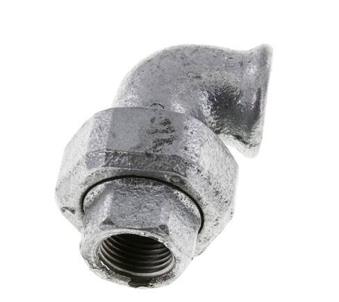 90deg Angled Union Connector Rp1/2'' Female Cast Iron Flat Seal Centellen 25bar (351.25psi)