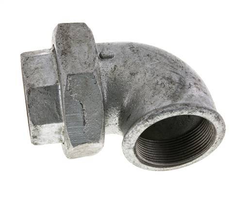 90deg Angled Union Connector Rp2'' Female Cast Iron Flat Seal Centellen 25bar (351.25psi)