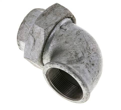 90deg Angled Union Connector Rp2'' Female Cast Iron Flat Seal Centellen 25bar (351.25psi)