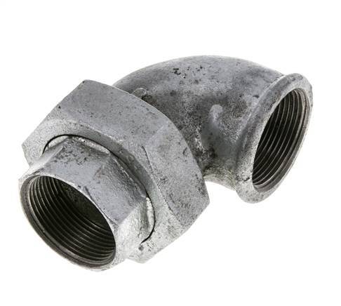 90deg Angled Union Connector Rp1 1/2'' Female Cast Iron Flat Seal Centellen 25bar (351.25psi)