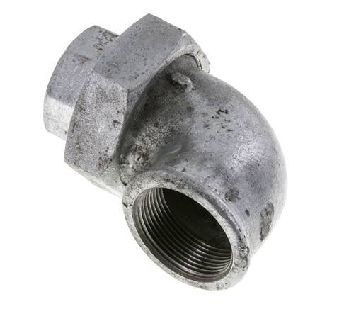 90deg Angled Union Connector Rp1 1/2'' Female Cast Iron Flat Seal Centellen 25bar (351.25psi)