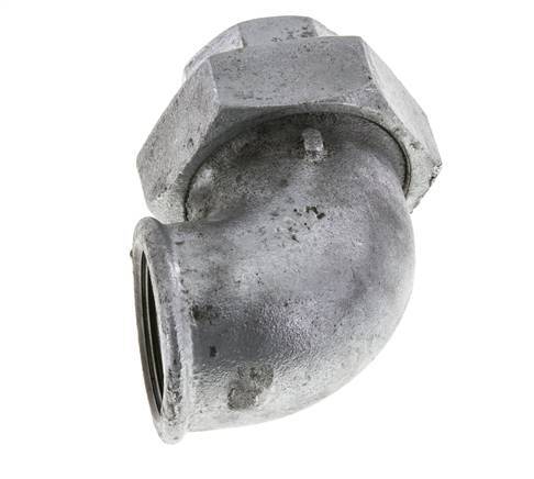 90deg Angled Union Connector Rp1 1/2'' Female Cast Iron Flat Seal Centellen 25bar (351.25psi)