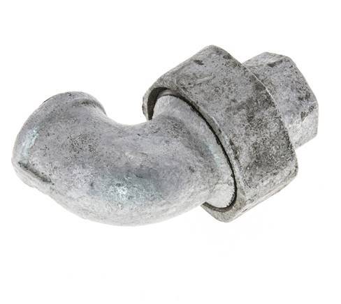 90deg Angled Union Connector Rp3/8'' Female Cast Iron Flat Seal Centellen 25bar (351.25psi)