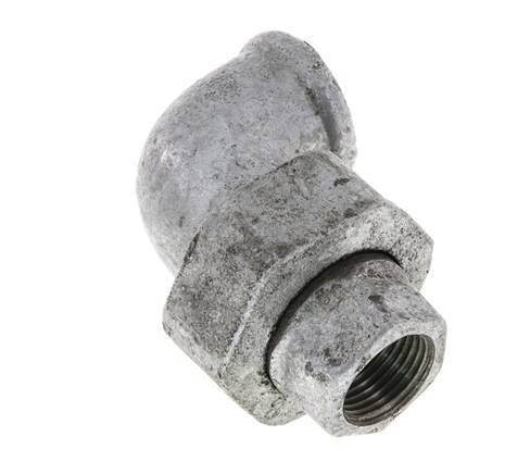 90deg Angled Union Connector Rp3/8'' Female Cast Iron Flat Seal Centellen 25bar (351.25psi)