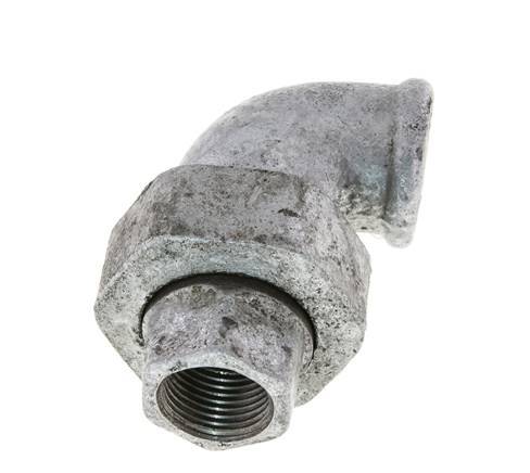 90deg Angled Union Connector Rp3/8'' Female Cast Iron Flat Seal Centellen 25bar (351.25psi)