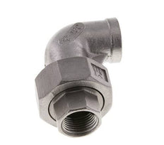 90deg Angled Union Connector Rp3/8'' Female Stainless Steel Flat Seal PTFE 16bar (224.8psi)