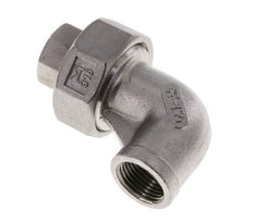 90deg Angled Union Connector Rp3/8'' Female Stainless Steel Flat Seal PTFE 16bar (224.8psi)