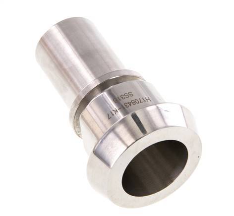 DIN 11851 Sanitary (Dairy) Fitting 44mm Cone x 1 inch (25 mm) Hose Pillar Stainless Steel Safety Collar
