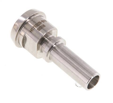 DIN 11851 Sanitary (Dairy) Fitting 28mm Cone x 1/2 inch (13 mm) Hose Pillar Stainless Steel Safety Collar