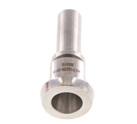 DIN 11851 Sanitary (Dairy) Fitting 28mm Cone x 1/2 inch (13 mm) Hose Pillar Stainless Steel Safety Collar