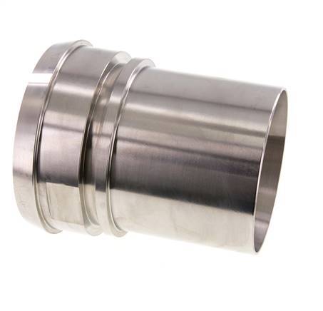 DIN 11851 Sanitary (Dairy) Fitting 120mm Cone x 4 inch (100 mm) Hose Pillar Stainless Steel Safety Collar