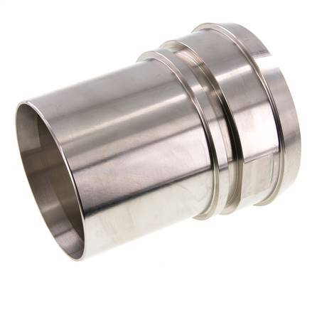 DIN 11851 Sanitary (Dairy) Fitting 120mm Cone x 4 inch (100 mm) Hose Pillar Stainless Steel Safety Collar